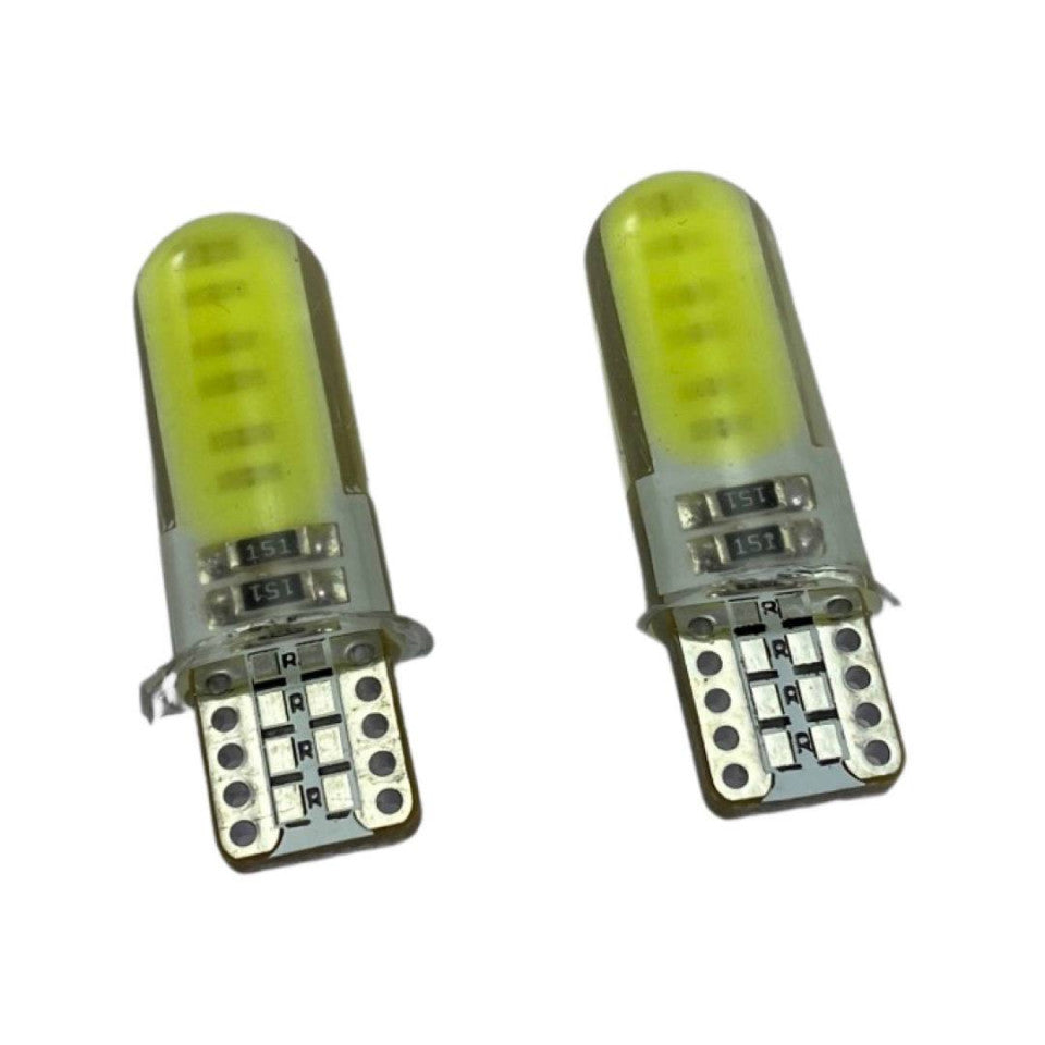 Set 2 becuri LED auto T10 W5W UltraBright pentru pozitie, plafoniere, portbagaj, lumina alba 6000k,SILICON