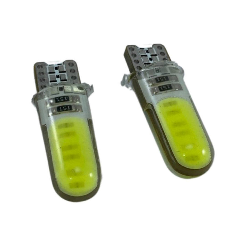 Set 2 becuri LED auto T10 W5W UltraBright pentru pozitie, plafoniere, portbagaj, lumina alba 6000k,SILICON