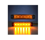Set 2 bucati, lampa laterala 6 leduri 12V, pentru camioane, remorci, tractoare, lumina galbena