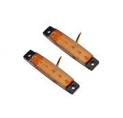 Set 2 bucati, lampa laterala 6 leduri 12V, pentru camioane, remorci, tractoare, lumina galbena