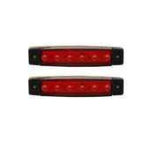 Set 2 bucati, lampa laterala 6 leduri 12V, pentru camioane, remorci, tractoare, lumina rosie