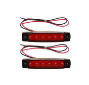 Set 2 bucati, lampa laterala 6 leduri 12V, pentru camioane, remorci, tractoare, lumina rosie