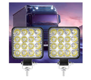 Set 2 x Proiector LED auto offroad 48W 12V-24V, 3520 lumeni, patrat