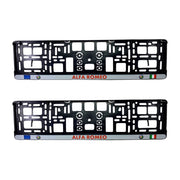 Set 2 x Suport numar inmatriculare slim, pentru ALFA ROMEO, dimensiune standard, potrivire perfecta, plastic flexibil