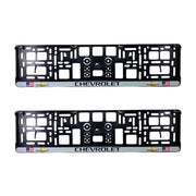 Set 2 x Suport numar inmatriculare slim, pentru CHEVROLET, dimensiune standard, potrivire perfecta, plastic flexibil