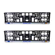 Set 2 x Suport numar inmatriculare slim, pentru DACIA, dimensiune standard, potrivire perfecta, plastic flexibil