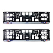 Set 2 x Suport numar inmatriculare slim, pentru FORD, dimensiune standard, potrivire perfecta, plastic flexibil