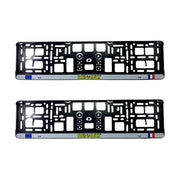 Set 2 x Suport numar inmatriculare slim, pentru RENAULT dimensiune standard, potrivire perfecta, plastic flexibil