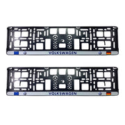 Set 2 x Suport numar inmatriculare slim, pentru Volkswagen dimensiune standard, potrivire perfecta, plastic flexibil