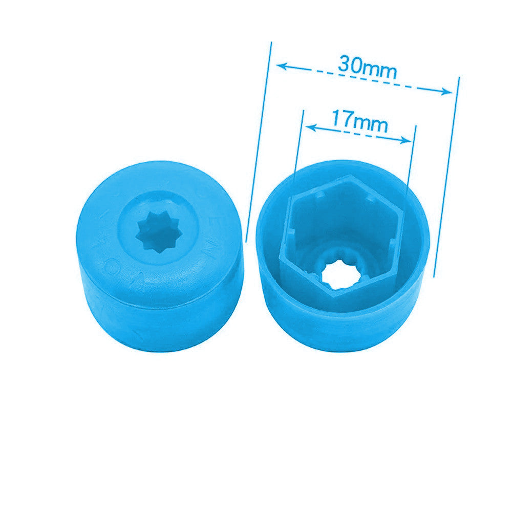 Set 20 capace prezoane pe 17 + cheie de scos capacele, VW/ Audi /Skoda, culoare albastru
