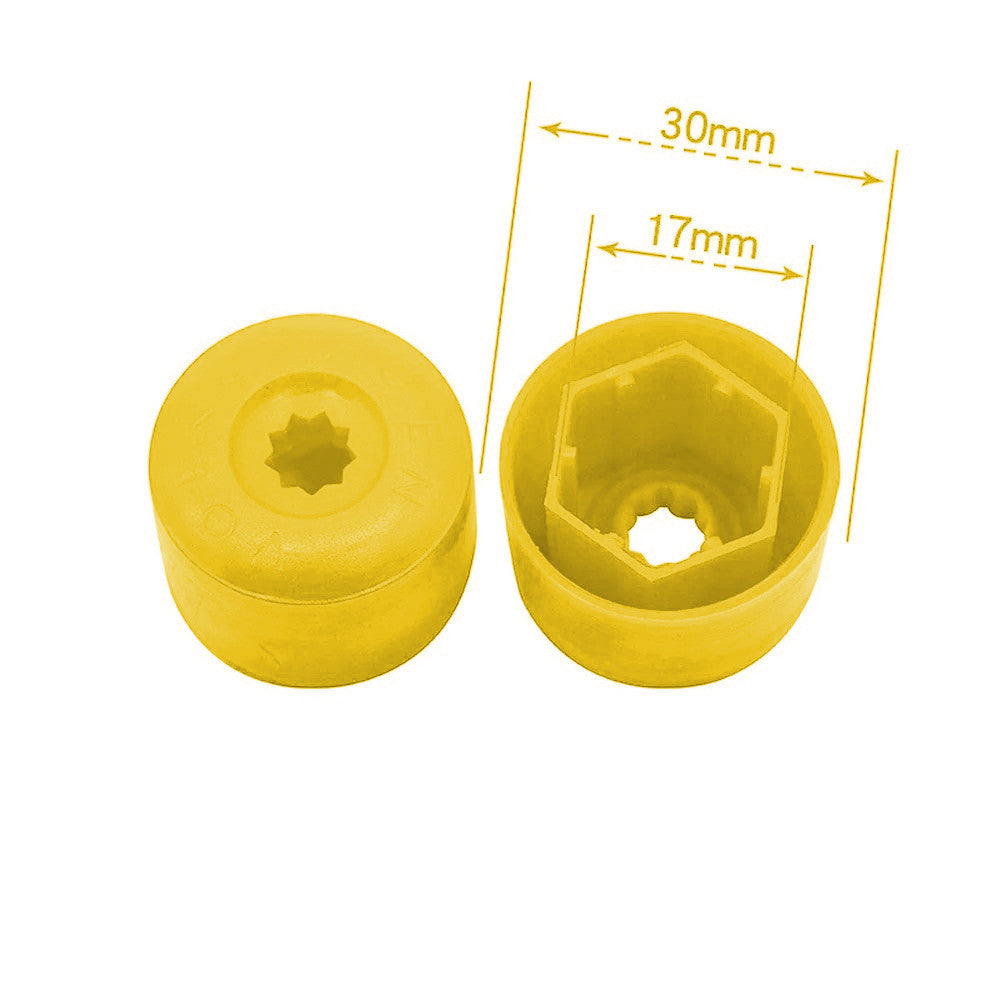 Set 20 capace prezoane pe 17 + cheie de scos capacele, VW/ Audi /Skoda, culoare galben