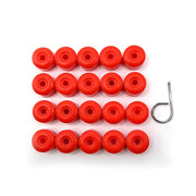 Set 20 capace prezoane pe 17 + cheie de scos capacele, VW/ Audi /Skoda, culoare rosie