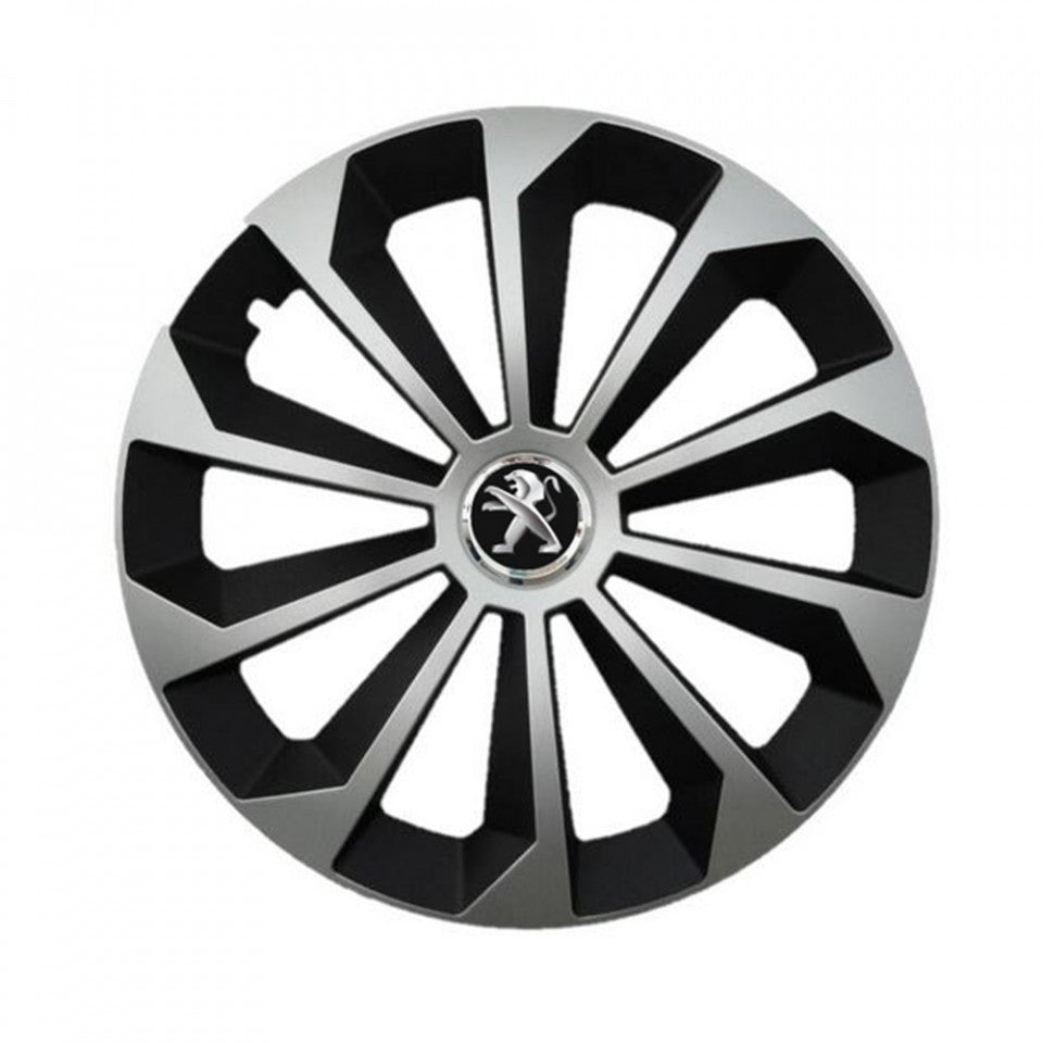 Set 4 capace 15 inch // Grafit FAME II, compatibil cu gama auto PEUGEOT,bi-color