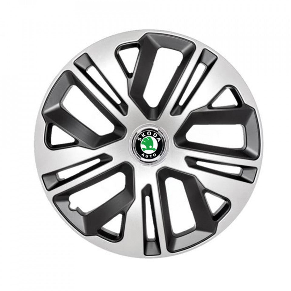 Set 4 capace 15 inch // Grafit Raven II, compatibil cu gama auto SKODA ,bi-color