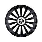 Set 4 capace 15 inch // MERIDIAN, compatibil cu gama auto PEUGEOT,negru