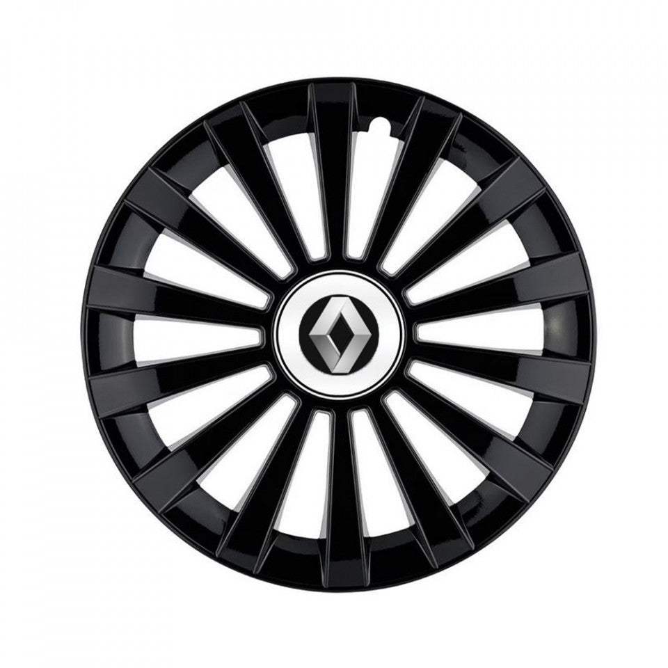 Set 4 capace 15 inch // MERIDIAN, compatibil cu gama auto RENAULT,negru