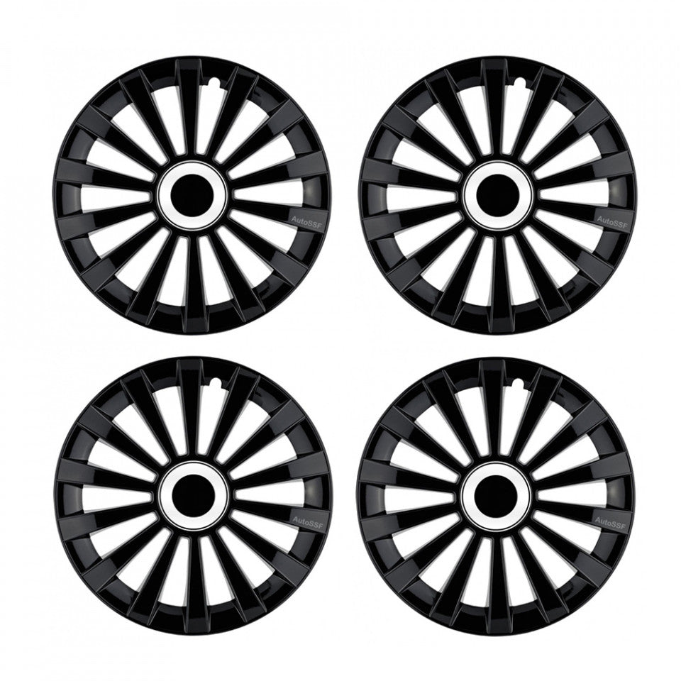 Set 4 capace 15 inch // MERIDIAN, compatibil cu gama auto RENAULT,negru