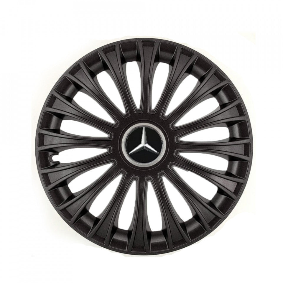 Set 4 capace 16 inch // DINO, compatibil cu gama auto MERCEDES,negru