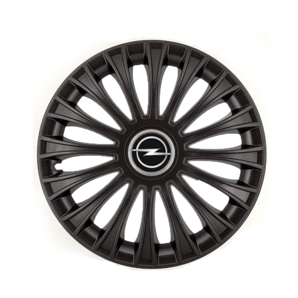 Set 4 capace 16 inch // DINO, compatibil cu gama auto OPEL,negru