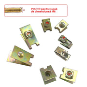 Set asortat 160 bucati de cleme metalice pentru auto, varietate de dimensiuni, tip U