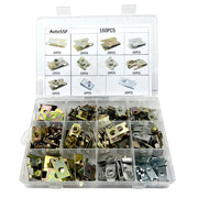 Set asortat 160 bucati de cleme metalice pentru auto, varietate de dimensiuni, tip U