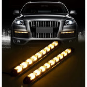 Set lumini de zi Led DRL cu semnalizare dinamica secventiala tip sageata si 9 module LED,lungime 25 cm