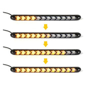 Set lumini de zi Led DRL cu semnalizare dinamica secventiala tip sageata si 9 module LED,lungime 25 cm