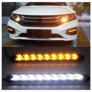 Set lumini de zi Led DRL cu semnalizare dinamica secventiala tip sageata si 9 module LED,lungime 25 cm