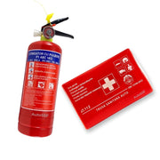 Set trusa sanitara Auto de prim ajutor omologata RAR cu DIN13164 + stingator P1 cu pulbere