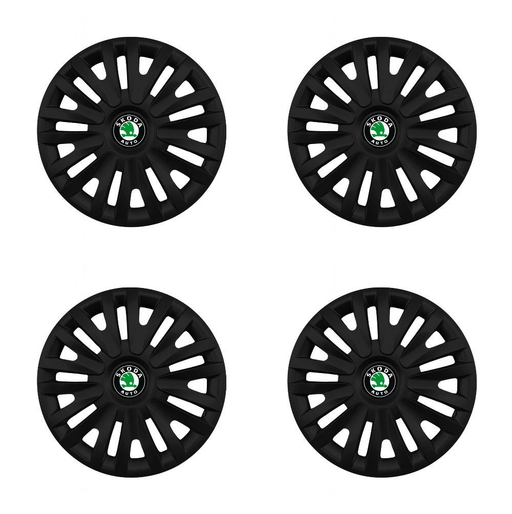 Set 4 capace roti potrivite jantelor de 16 inch compatibile SKODA, Model 412 Black