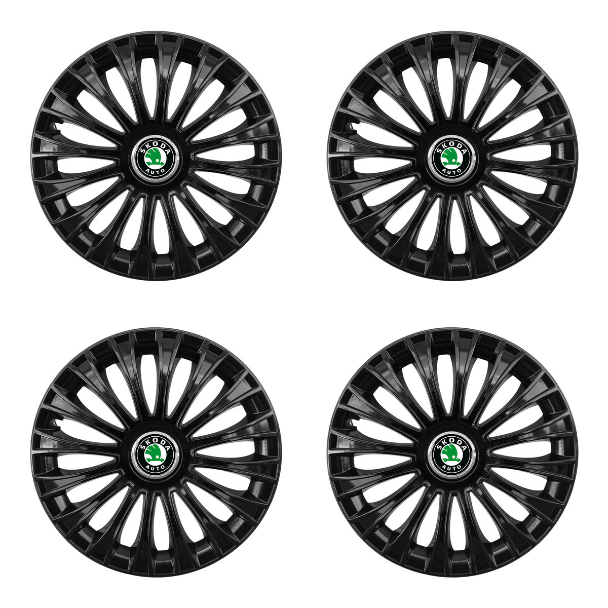 Set 4 capace 15 inch // DINO, compatibil cu gama auto SKODA,negru