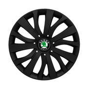 Set 4 capace roti potrivite jantelor de 15 inch compatibile SKODA, Model - 345 Black Edition