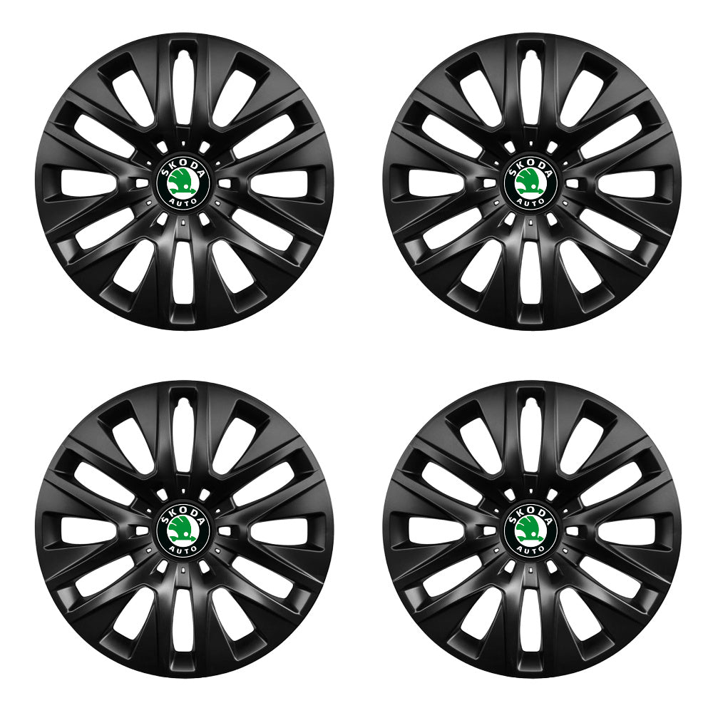 Set 4 capace roti potrivite jantelor de 16 inch compatibile SKODA, Model 429 Black