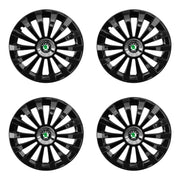 Set 4 capace 15 inch // MERIDIAN, compatibil cu gama auto SKODA,negru