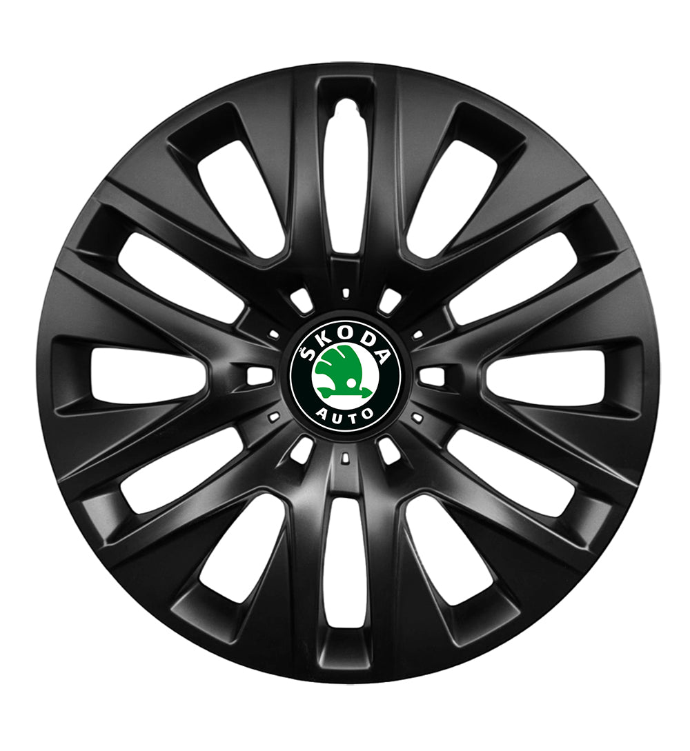 Set 4 capace roti potrivite jantelor de 16 inch compatibile SKODA, Model 429 Black