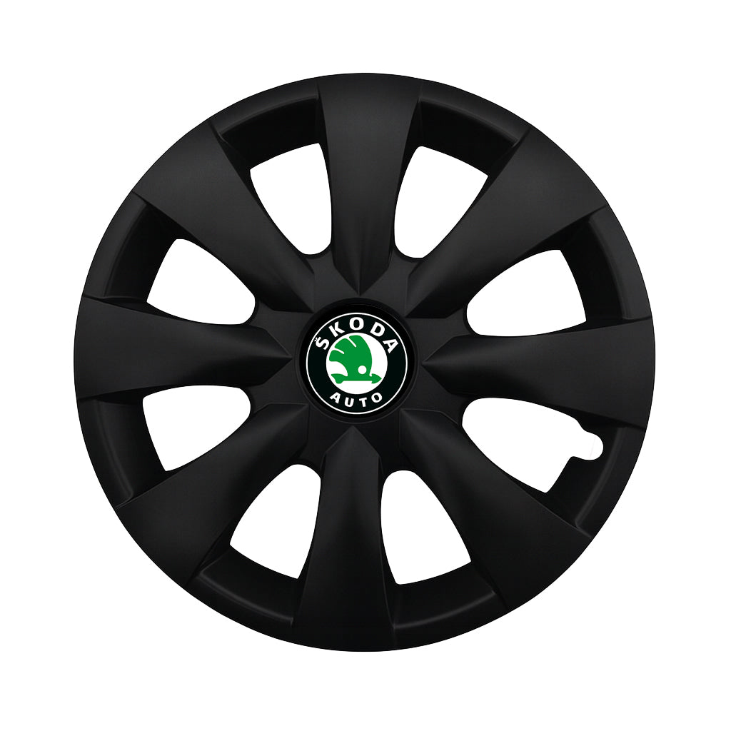 Set 4 capace roti potrivite jantelor de 15 inch compatibile SKODA, Model - 316 Black Edition