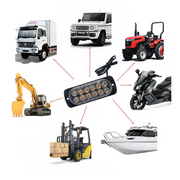 Set 2 Stroboscoape LED Galbene, 12 LED-uri/Bucată, 24 LED-uri Total, 12V–24V, 15 Moduri Flash, IP65, Lumini de Avertizare pentru Camion, Platformă Auto, ATV, Tractor și Utilaje