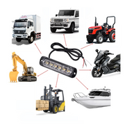 Stroboscop LED 6 LED, 12–24V, lumină galbenă, IP67, pentru platforma, ATV, Tractor, Jeep, Off Road