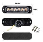 Set 2 Stroboscoape 6 LED, lumina rosu-albastru de urgenta si avertizare, 12V-24V AutoSSF ® 15 Moduri Flash, IP65, 720 lumeni, pentru gabarit, platforma, ATV, Tractor, Jeep, Off Road