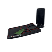 Suport auto telefon multifunctional tip covoras antiderapant, Numar de Telefon, Rotire 360, rosu