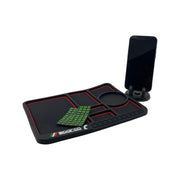 Suport auto telefon multifunctional tip covoras antiderapant, Numar de Telefon, Rotire 360, rosu