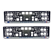 Suport numar inmatriculare personalizat Peugeot. (set 2 buc)