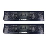 Suport numar inmatriculare personalizat SKODA (set 2 buc)