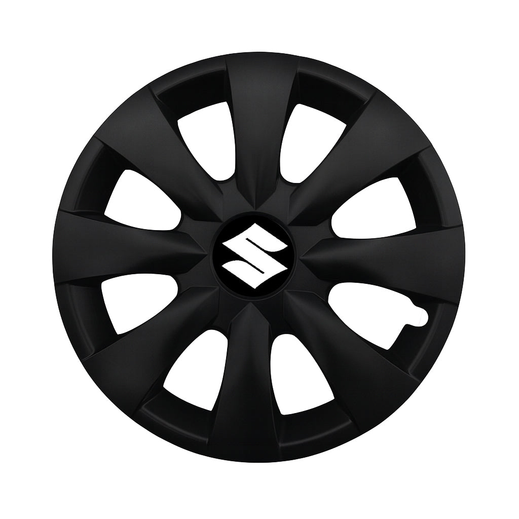 Set 4 capace roti potrivite jantelor de 15 inch compatibile SUZUKI, Model - 316 Black Edition