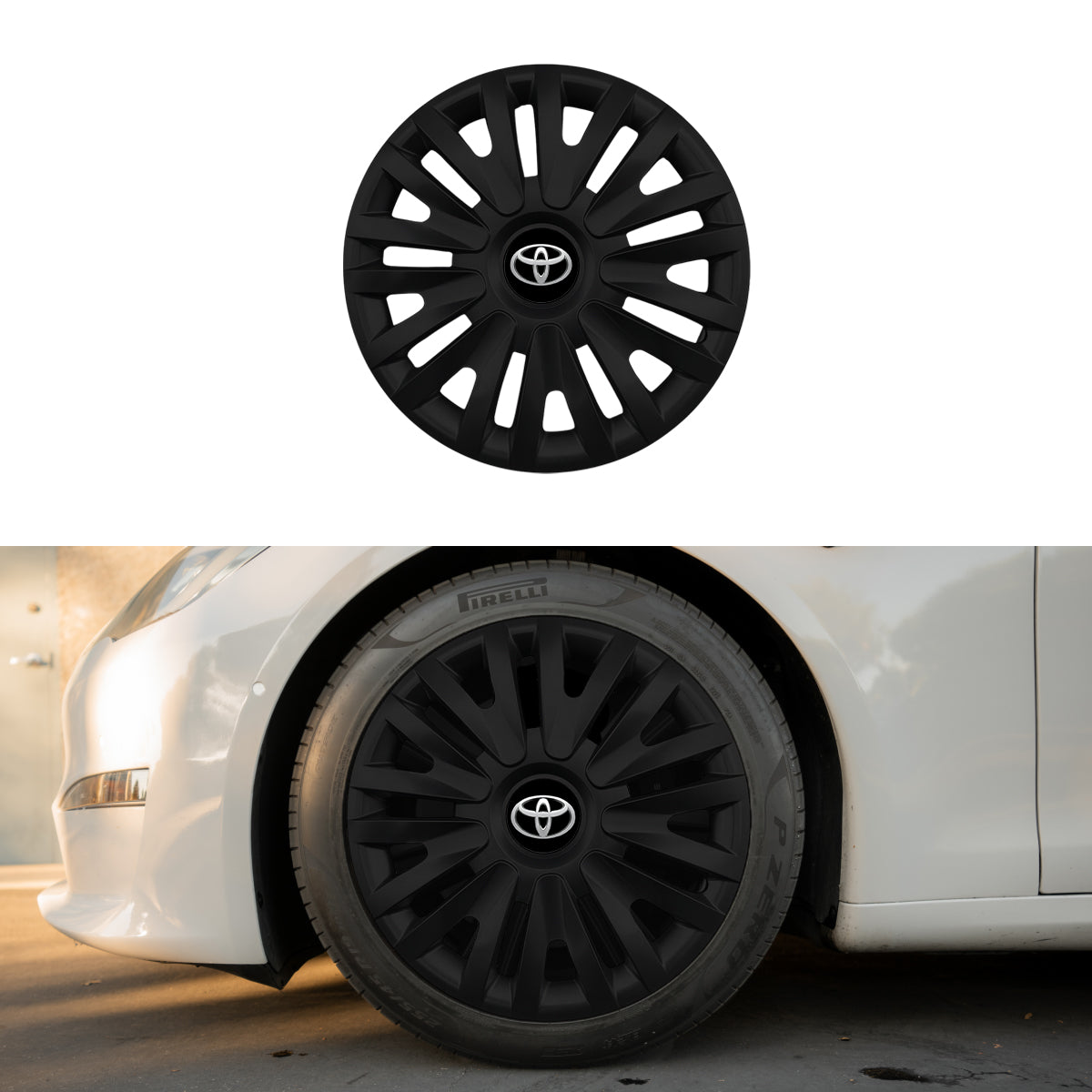 Set 4 capace roti potrivite jantelor de 16 inch compatibile TOYOTA, Model  412 Black