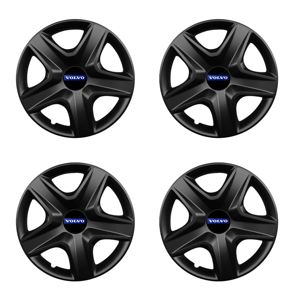 Set 4 capace roti potrivite jantelor de 15 inch compatibile VOLVO, Model 340 Black