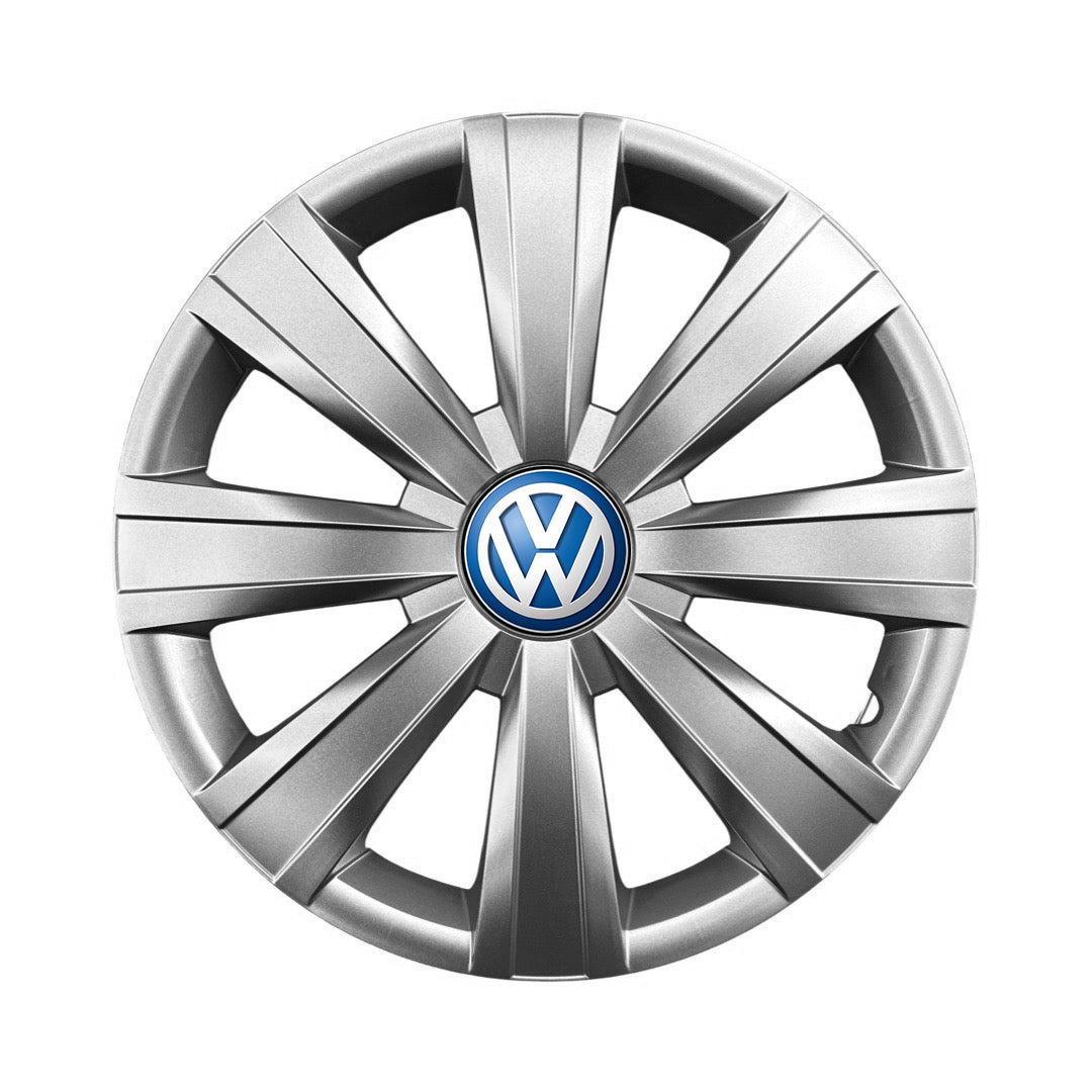 Set 4 capace roti potrivite jantelor de 15 inch compatibile Volkswagen, Model - 328, Sigla Albastra