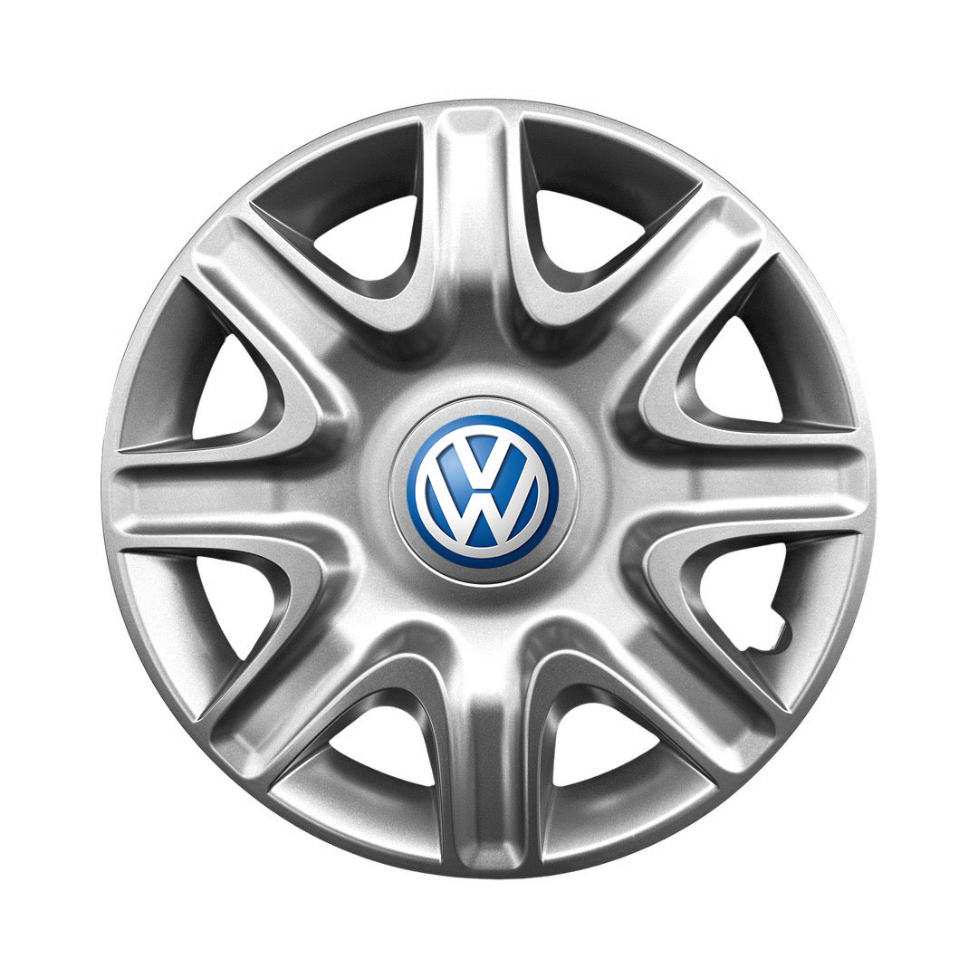 Set 4 capace roti potrivite jantelor de 15 inch compatibile gama VOLKSWAGEN model - 332, Sigla Albastra