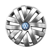 Set 4 capace roti potrivite jantelor de 14 inch compatibile gama Volkswagen, model - 216, Sigla Albastra