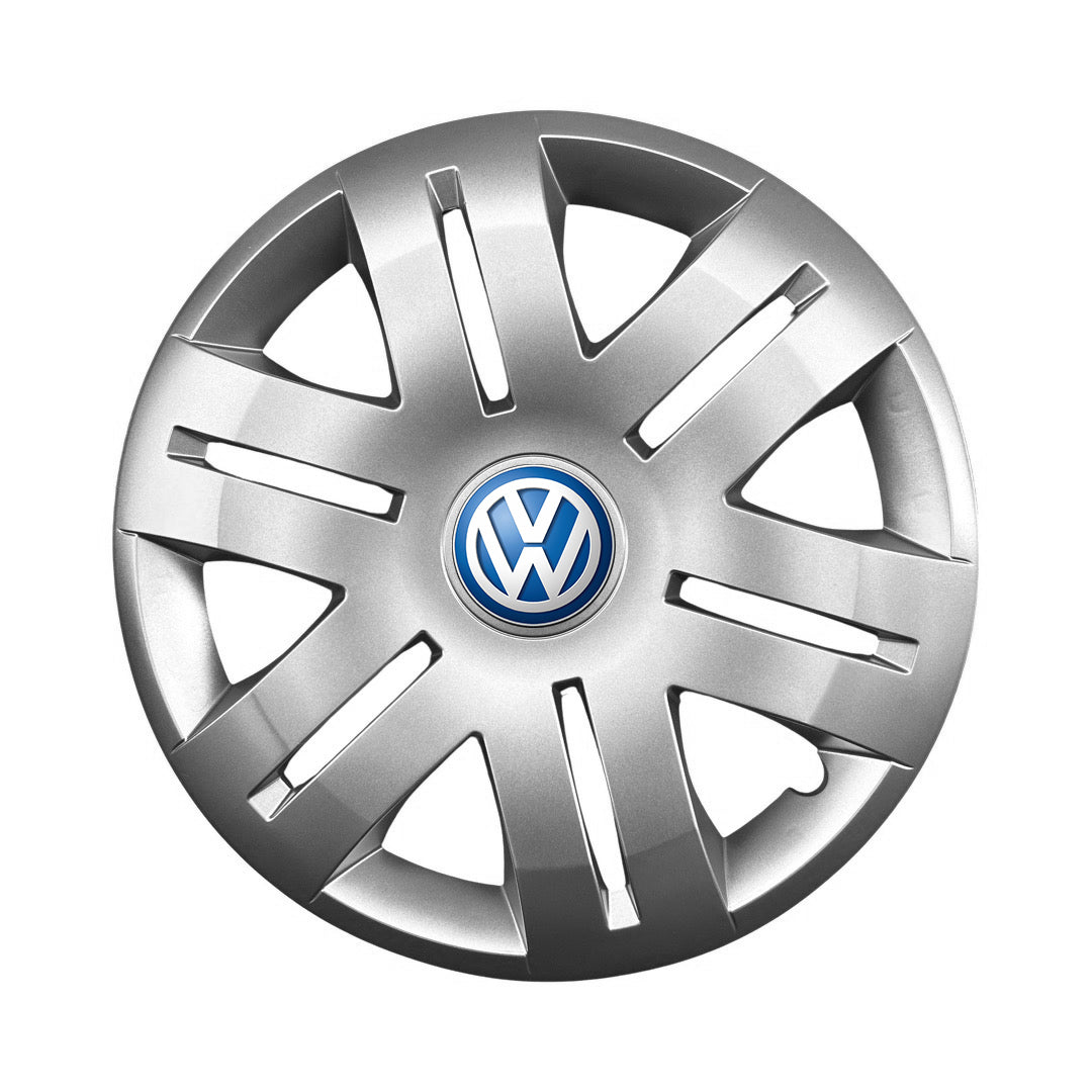 Set 4 capace roti potrivite jantelor de 16 inch compatibile gama Volkswagen model - 406, Sigla Albastra